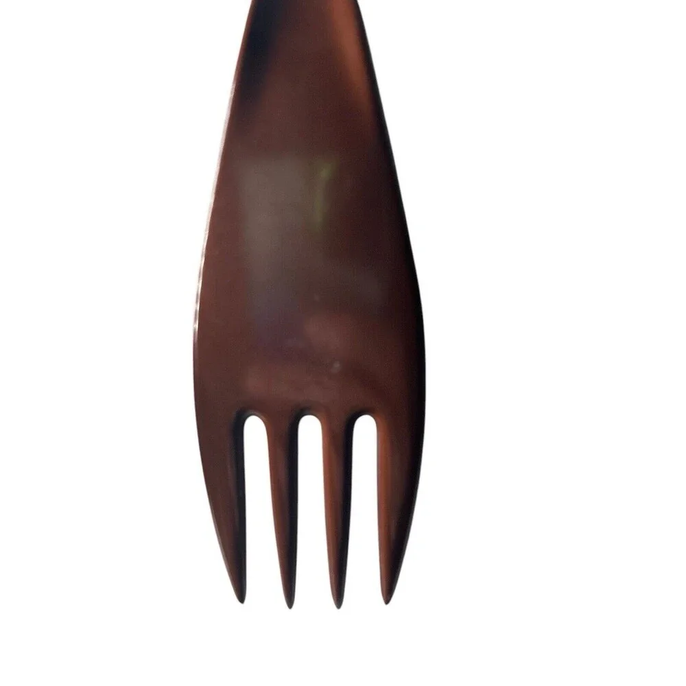 Vintage Rosti Melamine Utensil Set Brown Spoon Fork Stirrer 2 Pieces Denmark